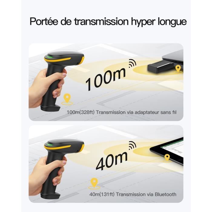 Inateck 2D Douchette Code Barre avec Support Intelligent, Lecteur Code ...