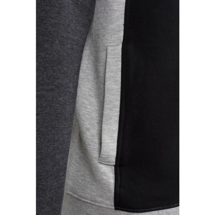Sweat à capuche 3-TONE Urban Classics Noir Gris Homme Noir
