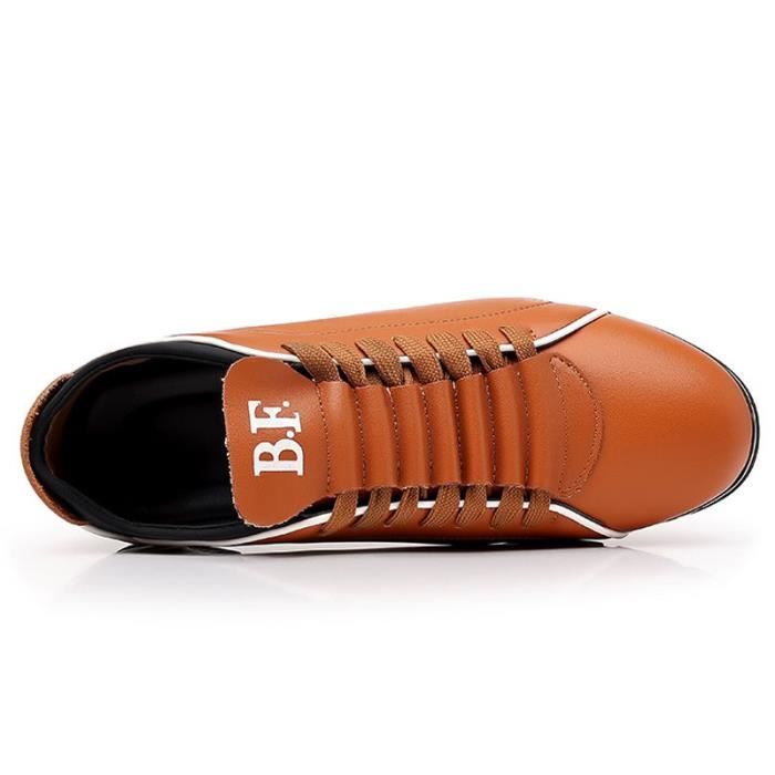 Baskets en similicuir pour hommes bout plat et bout rond