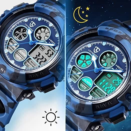 Dayllon Montre pour Enfants Digital Outdoor Sport étanche Garçons Montres Alarme 12/24H 7 rétro-éclairage coloré Chronomètre Montre pour 3-15 Ans Cadeau Dayllon Montre pour Enfants Digital Outdoor Sport étanche Garçons Montres Alarme 12/24H 7 rétro-éclairage coloré Chronomètre Montre pour 3-15 Ans Cadeau