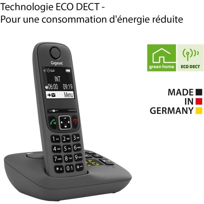 Gigaset A695A Duo - Telephone sans fil avec repondeur, 2 combines