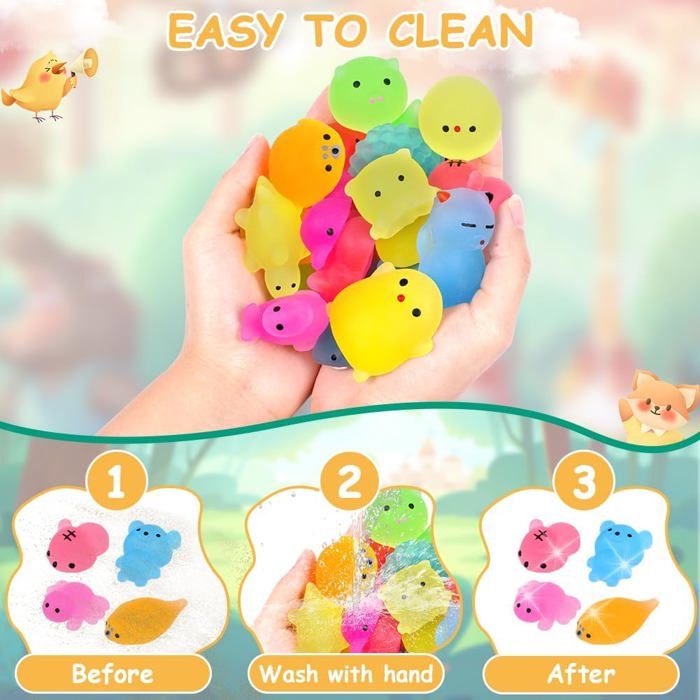 5Pcs Jouets Squishy Mignons, Mochi Squishy de Couleurs Dégradées, Squeeze Fidget Jouets Anti Stress, Soulagement Stress,Récompense
