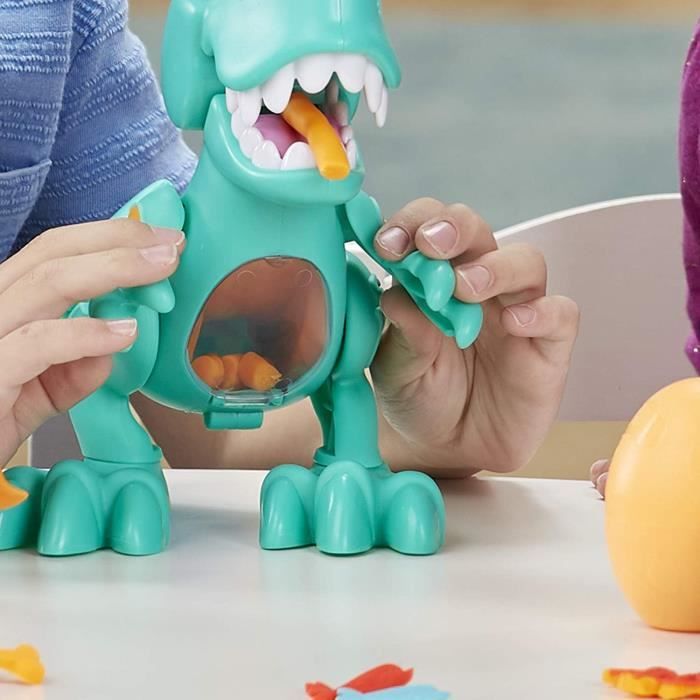 Play-Doh Nerf Dino Crew – T-Rex Croqueur Avec Bruits Rigolos, Ptérodactyle Et 3 œufs De Pâte – Dès 3 Ans