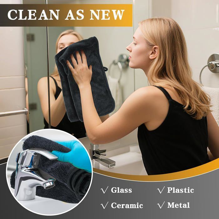Miro France Panno Shiny Bath In Microfibra 40x40 Cm – Total Clean, Antigraffio E Super Assorbente - copertina