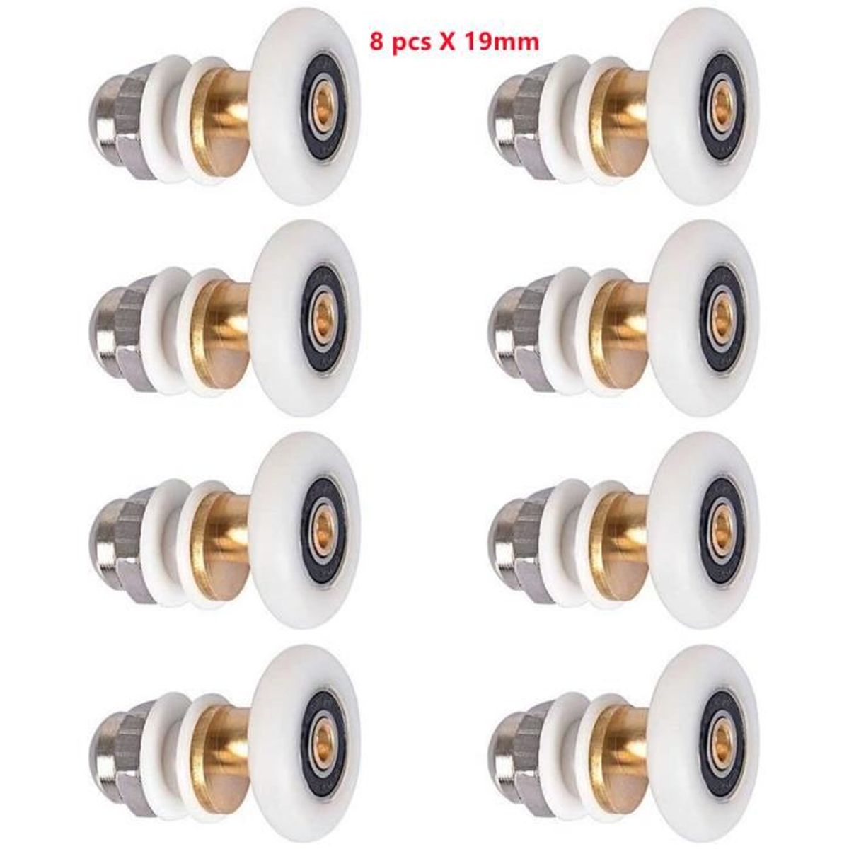 ACAGO Roulette pour Porte Coulissante Douche Roue Rouleau 8 pièces 19mm