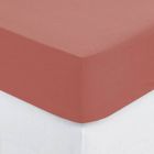 Drap housse - ATMOSPHERA - 140 x 190 cm - Coton - Rose blush - Bonnet 30 cm
