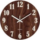 NUTBREAK Lumineuse Horloge Murale Fluorescente Ronde Bois Silencieuse Pendule Murale Décoratives pour Cuisine Salon Bureau Chambre