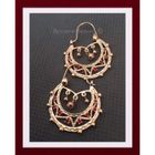 Boucles d'oreilles Créoles - Bijouxia - Savoyarde - Plaqué Or 18 Carats - Zirconium Rubis - 2,4 cm