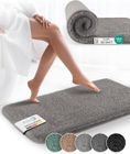 BEAUTISSU HOME STYLE Beautissu Tapis de Bain BeauMare FL - Antidérapant Absorbant 100 cm x 60 cm Gris Clair - Moelleux Extra Épais - Tapis de Toilette