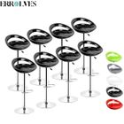 ERROLVES® 8pcs Tabouret de bar en ABS, Noir Siège plsatique L 43 x P 43 cm, Hauteur ajustable pour Comptoir, Cuisine