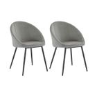 HAPPY GARDEN Lot de 2 chaises vintage DIANE velours gris
