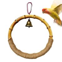 Jouet De Balançoire Pour Oiseaux - Cage A Oiseaux Perchoir En Corde De Bambou - Anneau Jouet Avec Cloche, Jouet Perroquet