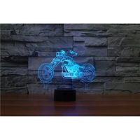Ywei  TOFERN 3D Lampe Veilleuse Moto Multicolore Câble USB Illusions Lumière Garçon Décoration Maison Bureau Cadeau LED 7 Couleurs