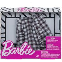Barbie - Habit Pour Poupee Mannequin - Jupe A Carreau Noir Et Blanc - Vetement - Tenue Robe