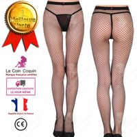 LCC® Collant sexy résille noir pour femme Bas de jambe grande taille en dentelles quadrillées pour adultes