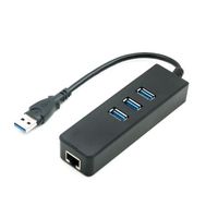 Hub USB 3.0 3 ports adaptateur Ethernet Gigabit noir 