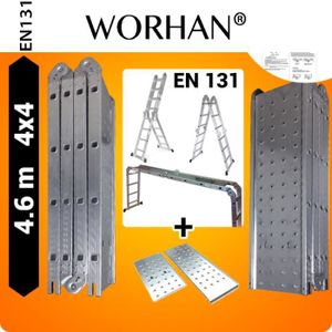 ECHELLE WORHAN® 4.6m Échelle Aluminium Multifonction Polyv