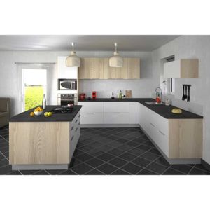 cuisine type 10 310cm 310cm noir cuisine complete cdiscount maison