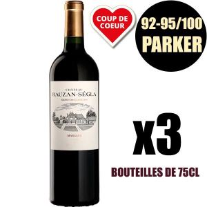 VIN ROUGE X3 Château Rauzan-Ségla 2016 75 cl AOC Margaux 2èm
