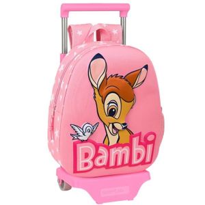 CARTABLE Sac à dos à roulettes maternelle Bambi Disney 3D 3