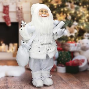 Figurine Noel Santa 46 cm des skis et cadeaux