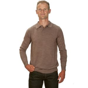 PULL UGHOLIN Pull Homme 50% Cachemire Col Polo Beige