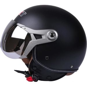 CASQUE MOTO SCOOTER Casque Moto de Marque luxe unisexe Casque Harley vintage personnality Demi casque Moto casque scooter Casque unisexe,Noir