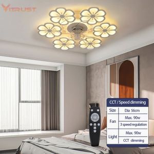 VENTILATEUR DE PLAFOND RUMOCOVO® Plafonnier Led Simple Et Silencieux Avec