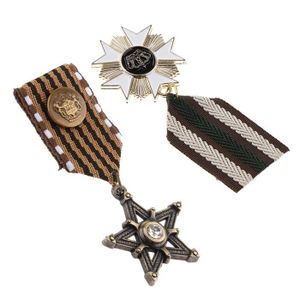 Médaille géométrique étoile rayé Badge tissu uniformes broche médaille 