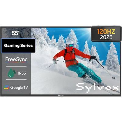 T.V SYLVOX 55 Pouces TV Extérieur, 4K UHD 2000 Nits, Smart Google