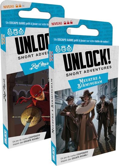 Asmodee Space Cowboys - Déverrouillez ! Short Adventures 9 : The Birmingham Murder - Jeu de cartes Escape Room - À partir de 10 ans - 1 à 6 joueurs - Temps de jeu de 30 minutes