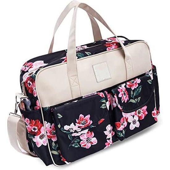 Sac à Langer LANDICI Grand Modèle - Multifonction, Compartiment Ordinateur 15,6", Matelas à Langer, Attaches Poussette - Pour Maman Et Bébé