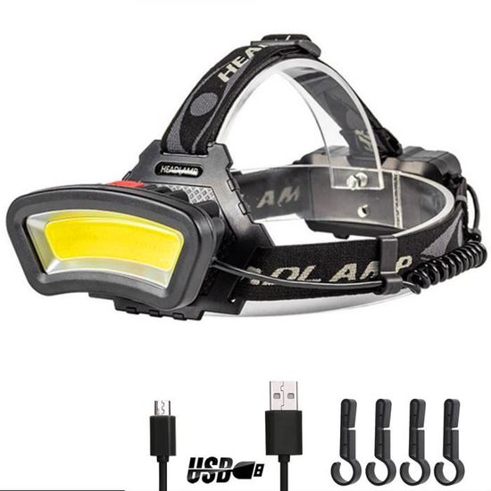 Lampe Frontale Tactique – Fixation Casque, étanche, Recharge USB, Signal Lumineux, Pour Outdoor Et Airsoft