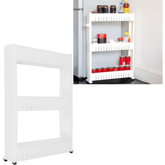 Chariot À Roulettes Mince, Desserte À Roulettes De L'utilitaire À 3