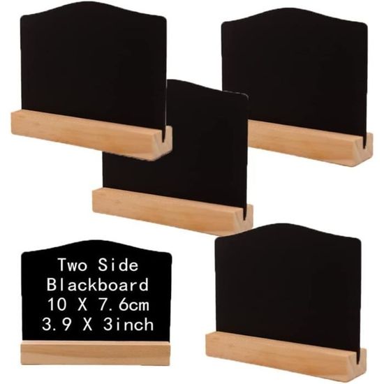 Lot de 8 mini tableaux noirs avec supports en bois Petit tableau noir