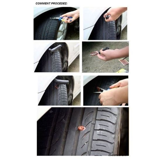 Kit réparation de pneu tubeless 13 Pièces Brazolines - Outillage à