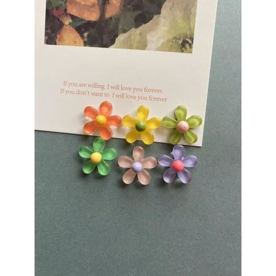 10 Aimants Décoratifs Fleurs 3D - Multicolores Pour Réfrigérateur, Tableau Blanc, Bureau