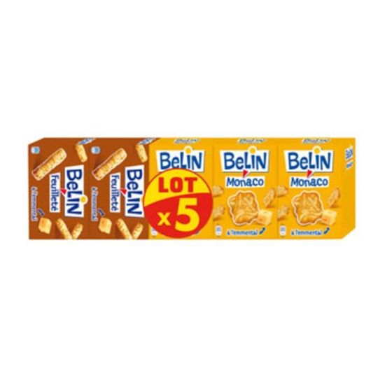 BELIN Monaco Crackers Biscuits apéritifs Emmental Feuilleté Biscuits