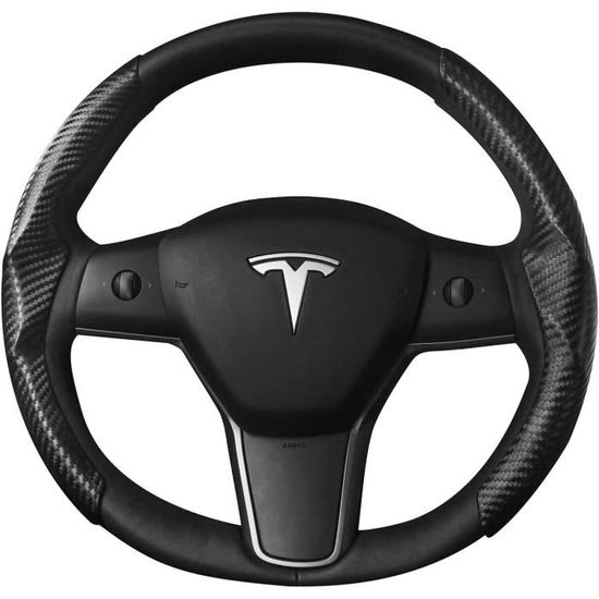 Noir rayé - Housse de volant de voiture Tesla modèle 3-Y, en fibre de  carbone suédé, ultra-mince, absorbant l - Cdiscount Auto