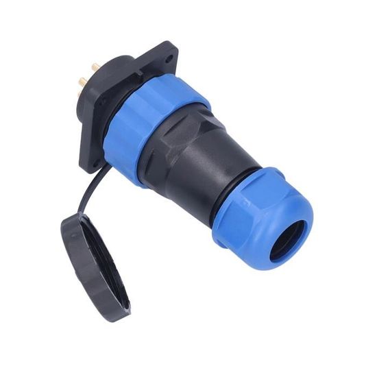 Elecbee Connecteur Baïonnette 2 Broches Aviation IP67 Étanche 20A 500V Avec Bouchon Anti-Poussière