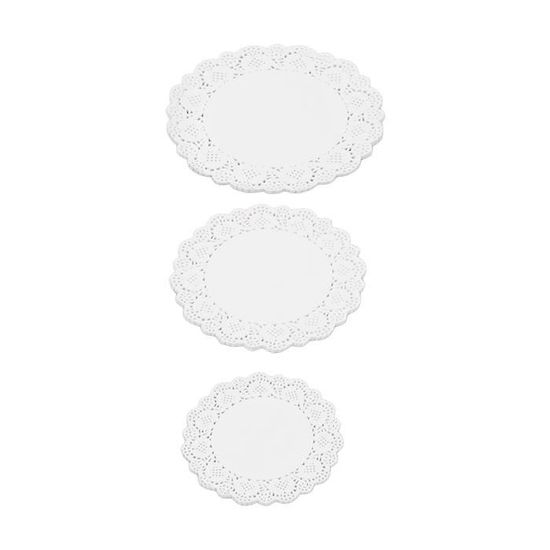 Lot De 150 Napperons Ovales Jetables En Papier Dentelle Blanche 30,5 X 21,6 Cm - Élégants Et Pratiques