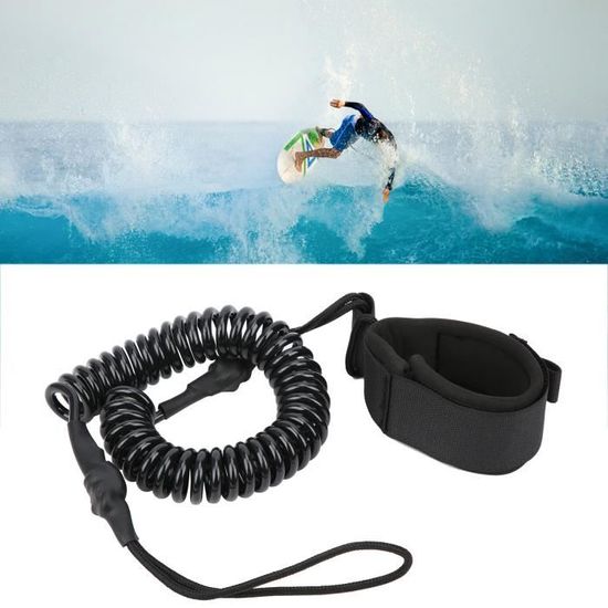 Leash De Surf 5.5 Mm - 1.5 M Pour Planche à Pagaie, Longboard, Paddleboard - TPU élastique, Velcro Sécurisé