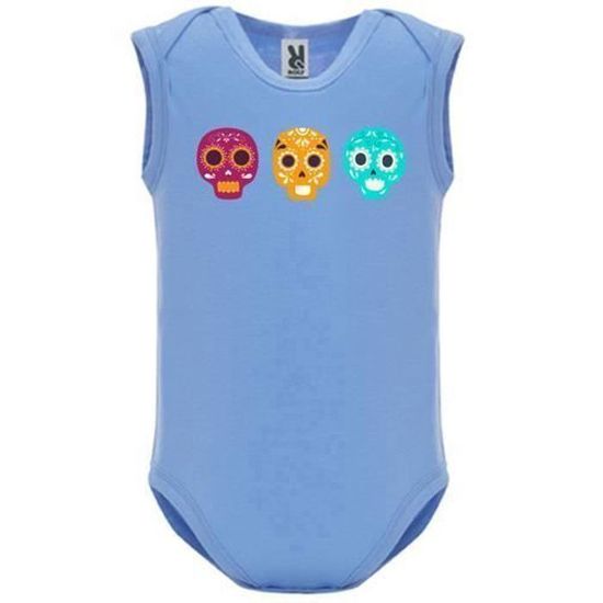 Body Bébé Manches Longues YONACREA - Motif Tête De Mort Mexicaine, 100% Coton, Tailles 3 à 18 Mois - 4