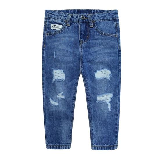 Ensemble été Bébé Fille NZRVAWS - Haut Floral à Volants Et Pantalon Jean Déchiré - Taille 80 à 110 Ans (1-5 Ans)