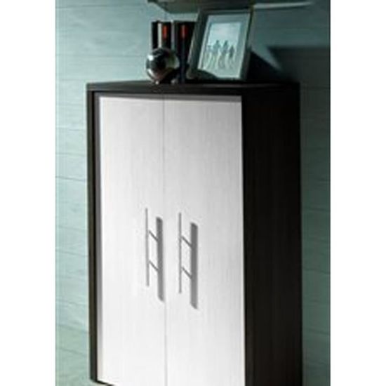 Meuble A Chaussures 2 Portes Coloris Chene Fonce Blanc L60 X H100 X P36 5 Cm Livre Monte Achat Vente Meuble A Chaussures Meuble A Chaussures 2 Portes Cdiscount