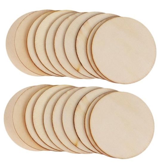 JMIATRY Lot De 15 Disques En Bois Brut 30 CM - Plaque Ronde Pour Horloge, Pyrogravure Et DIY