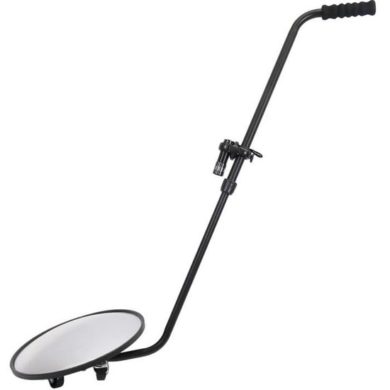 Miroir D'inspection Sous Véhicule, Miroir Convexe De 30,5 Cm Avec Roues Et Lumiere Led Pour Controle De Securite Sous Les Voitures 92362785