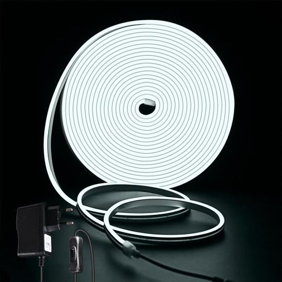 Bande LED Néon Silicone 10M IP67 Blanc Froid 6500K - Éclairage Flexible DIY Pour Cuisine, Chambre & Extérieur