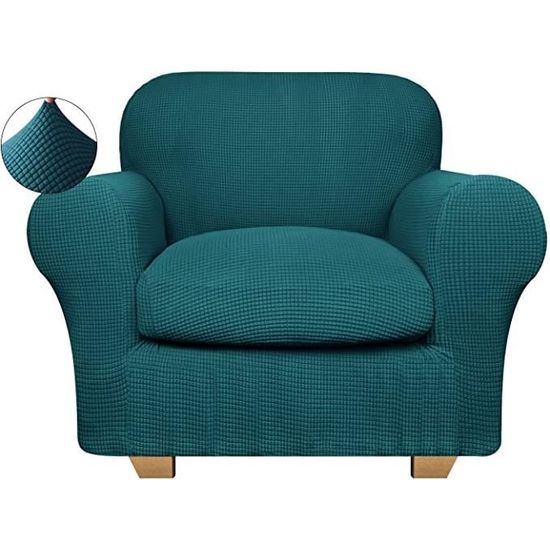 Housse De Canapé Extensible 1 Place (80-120 Cm) – Élastique, Avec Accoudoirs, Couleur Anthracite – Protège Et Redonne Un Coup De Neuf !