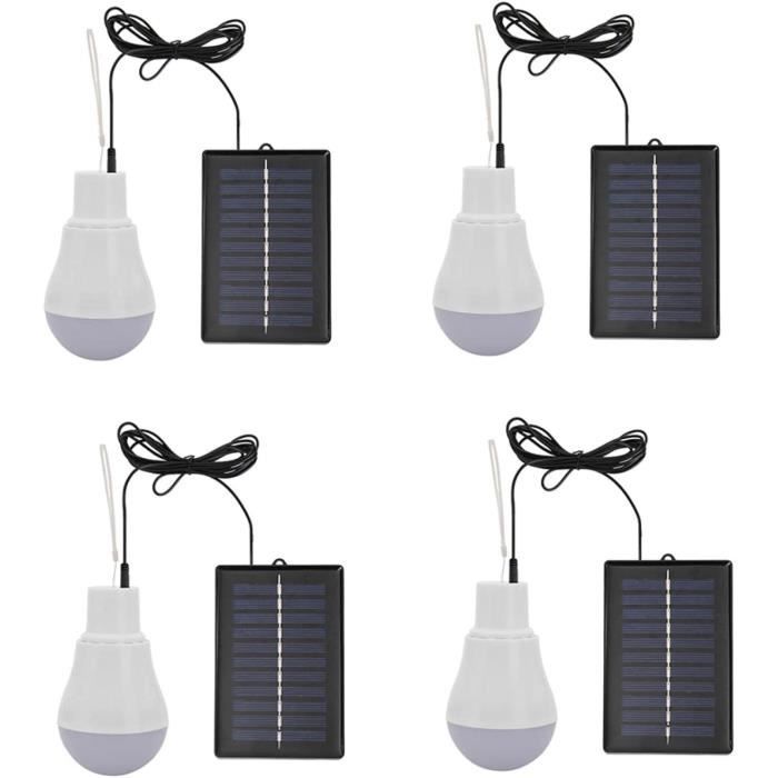 Lot de 4 lampes solaires d'extérieur USB à faible consommation d